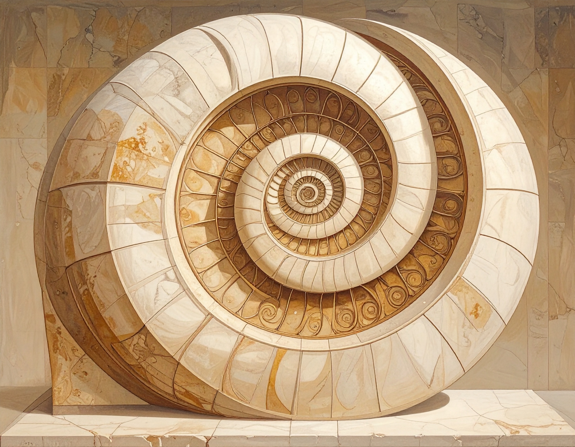 Fibonacci swirl in sculpture